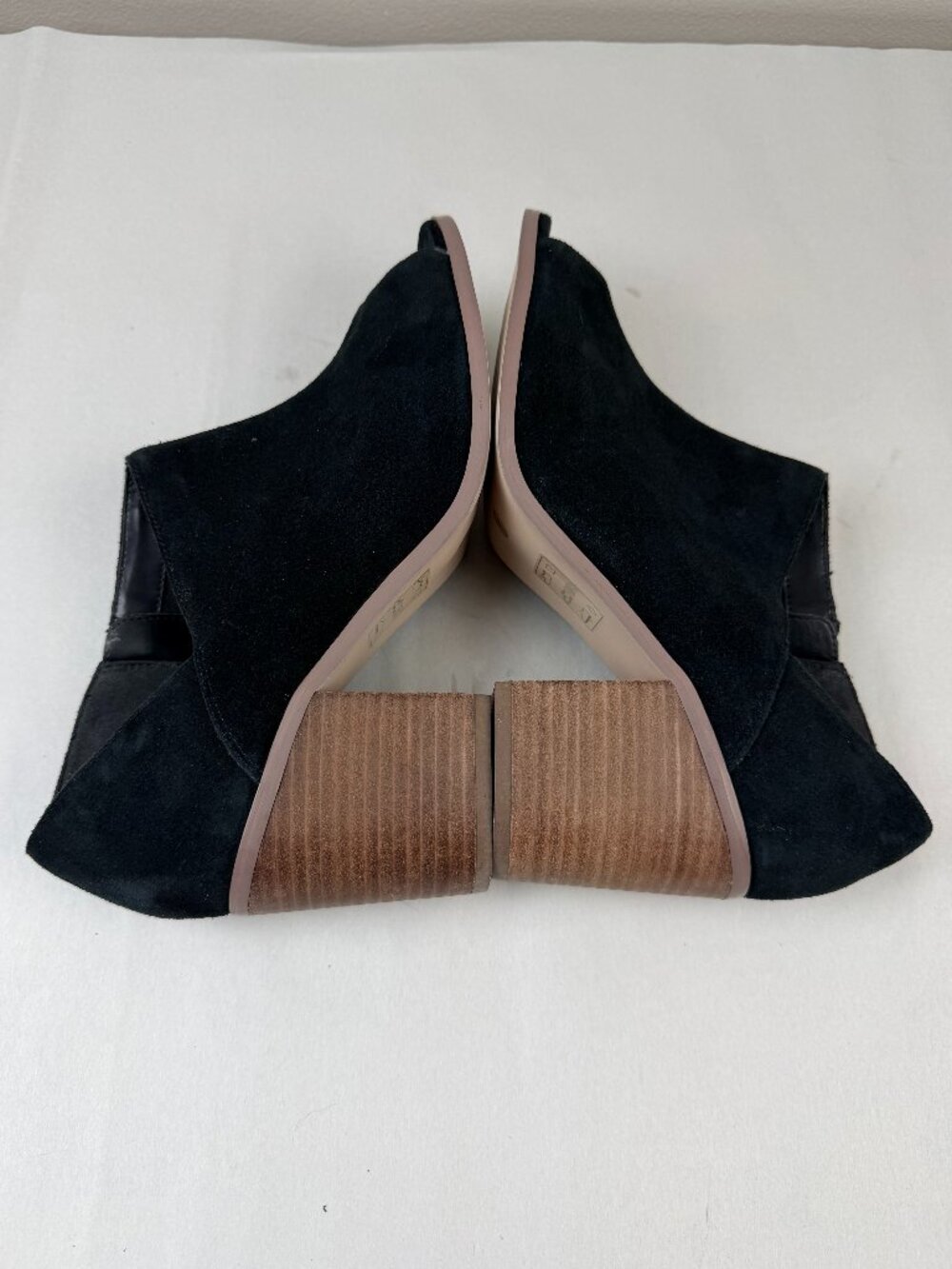 Sole Society | Black Suede Open Toe Arroyo Block Heel Ankle Booties Size 11 - Picture 2 of 9